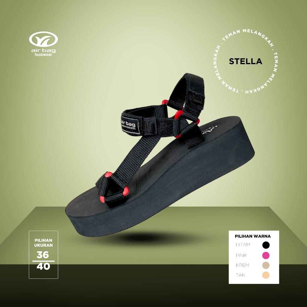 STELLA -  Airbag Footwear Sandal Gunung Wanita Sandal Wedges Fashion Sandal Casual Travelling Origin