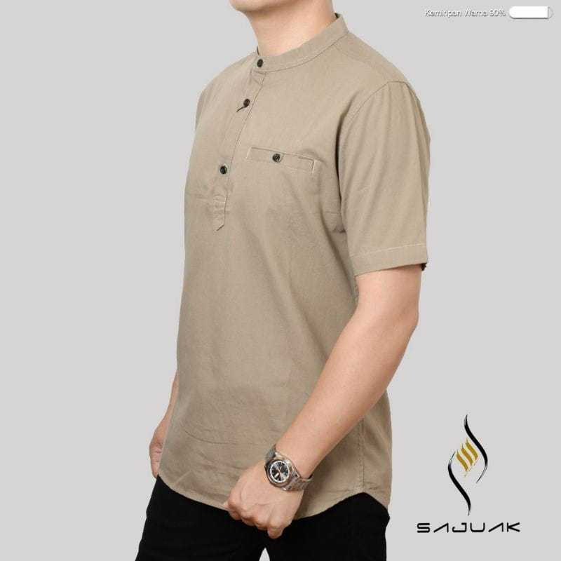 SAJUAK Baju Koko Pria Lengan Pendek || Baju Koko Pendek || Baju Koko Pria  || Baju Muslim Pria