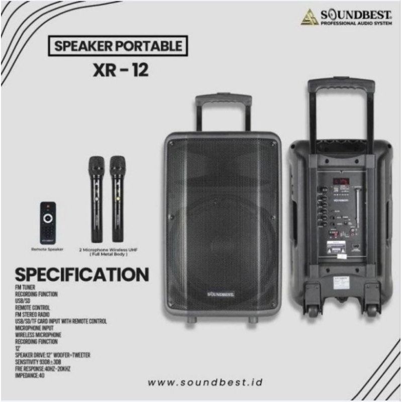 Speaker Portable Soundbest 12 inch soundbest XR12/XR12 USB