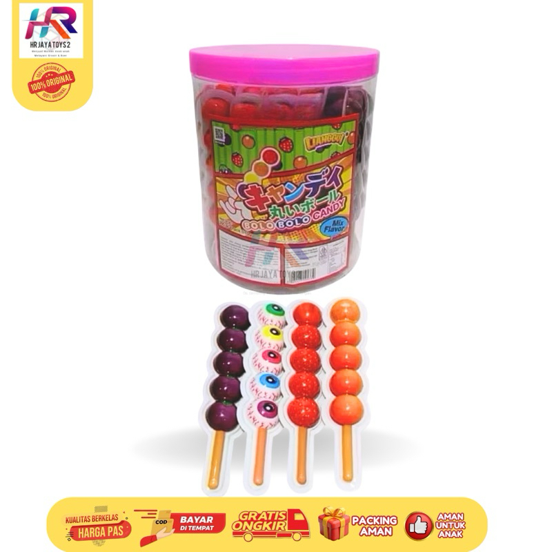 

BOLO BOLO CANDY / PERMEN LUNAK BENTUK SATE TOPLES ISI 30