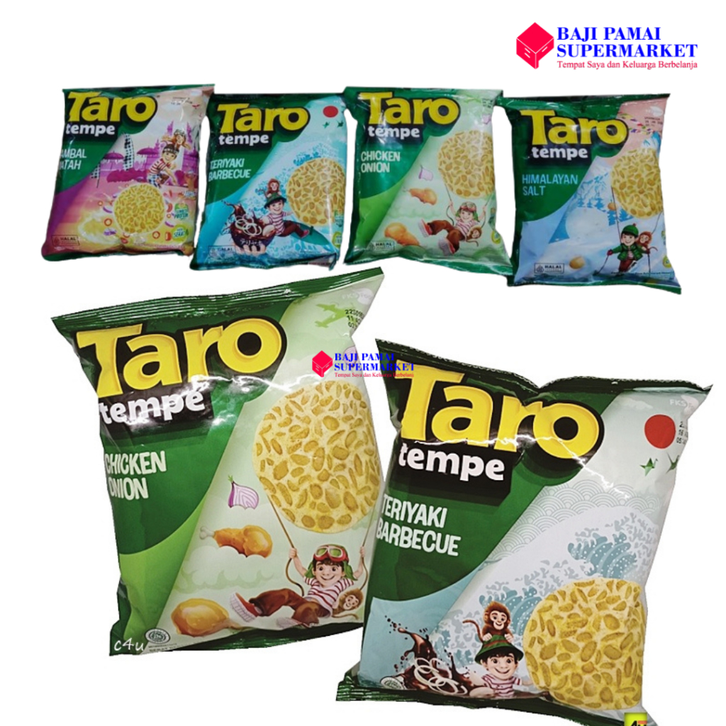 

Taro Tempe All Variant Keripik Tempe 50gr - Onion Chicken / Himalayant Salt / Teriyaki Barbecue / Sambal Matah