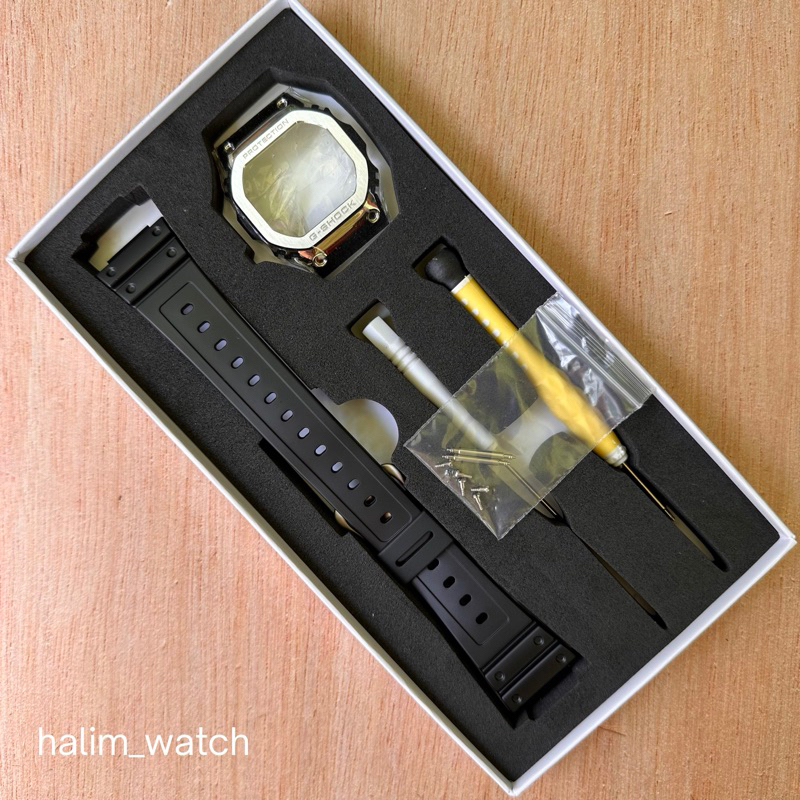 paket bezel metal strap rubber dw5600 bnb custom dw5600 g-shock dw-5600