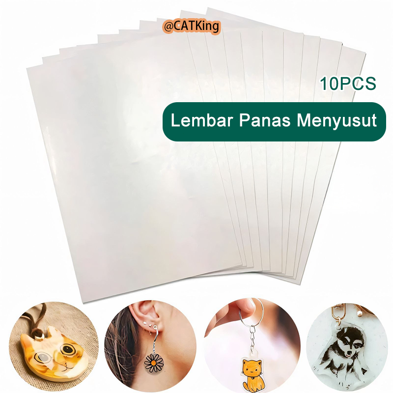 

10pcs DIY Shrinky Dink Plastic / 20*29cm/A4 Heat Shrink Plastic Sheet / Semi-transparant Shrinky Plastic 0.2mm tembus pandang satu sisi buram 10/5 lembar