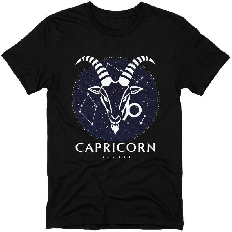 Kaos Premium Pria dan Wanita Tshirt Distro Motif zodiak Capricorn