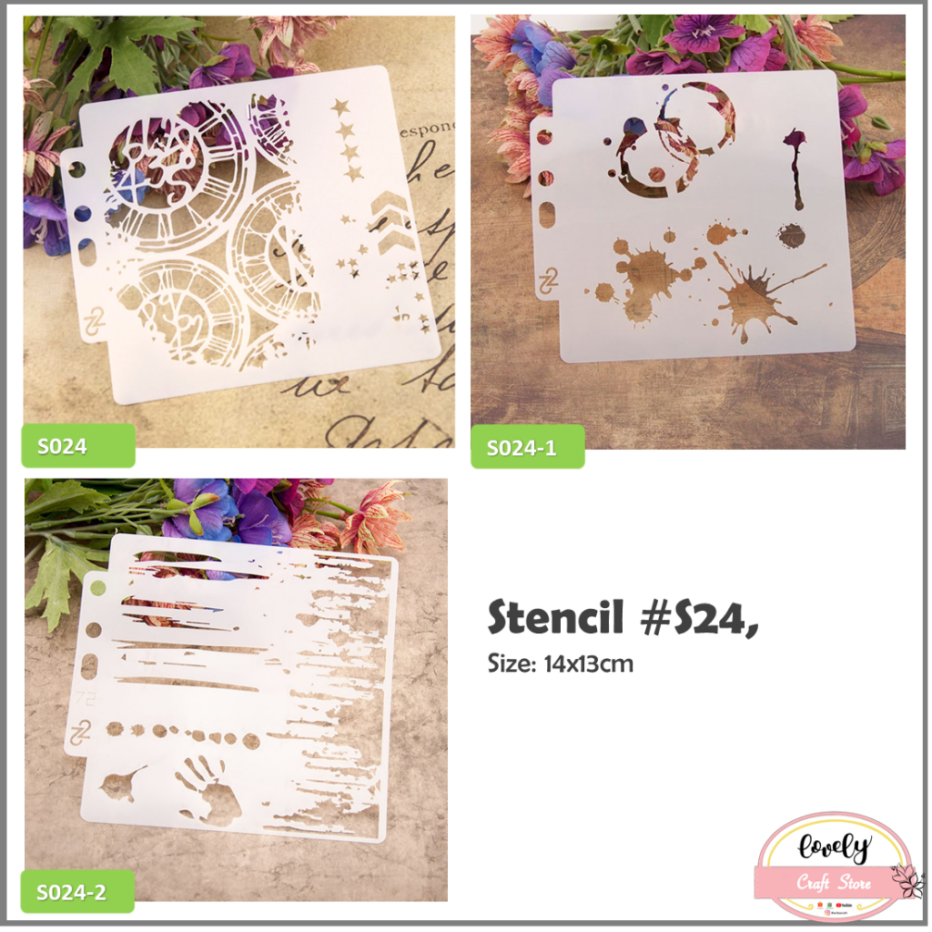

LovelyCraftStore | S24 plastic stencil cetakan stensil lukis, craft, kue cake, scrapbook