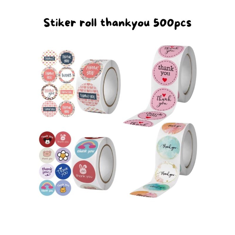 

STIKER THANKYOU ROLL 500 PCS PROMO STIKER THANK YOU BULAT TEMPEL STIKER PACKAGING STIKER MAKANAN STIKER TERIMA KASIH