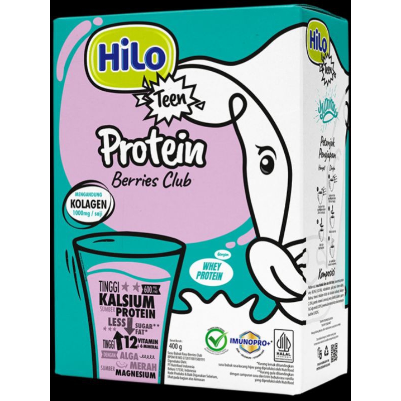 

HiLo Teen+ Collagen Berries Club 400 gram - Susu Tinggi Kalsium dengan Kolagen untuk Tumbuh Tinggi dan Kulit Sehat