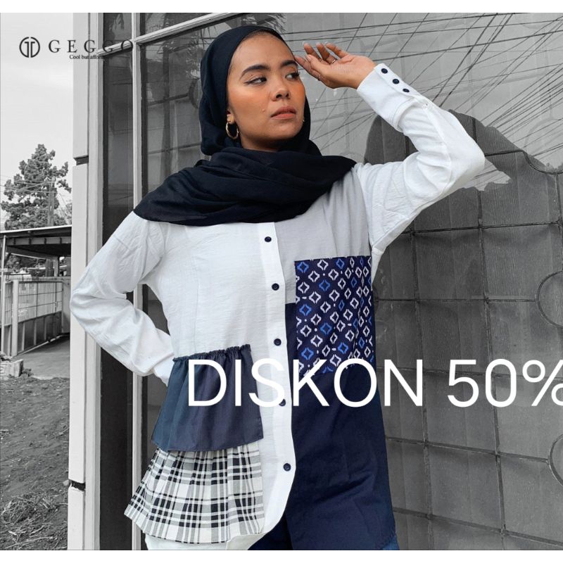 Kemeja Wanita Geggo Putih