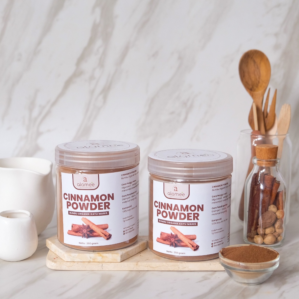 

ALAMEE Bubuk Kayu Manis Bumbu Dapur Instan Cinnamon Powder kayumanis Tanpa Campuran Organik 250gr