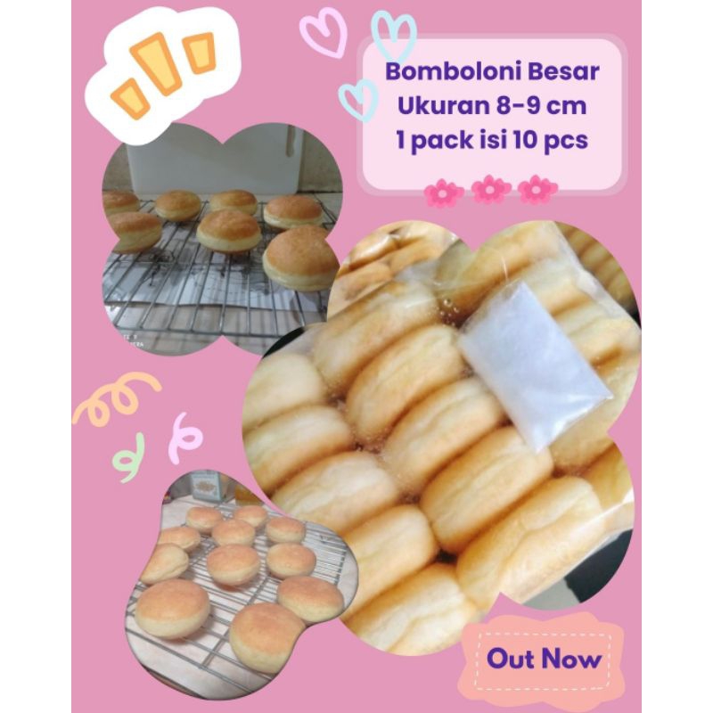 

Donat bomboloni frozen ukuran besar 9 cm isi 10 pcs