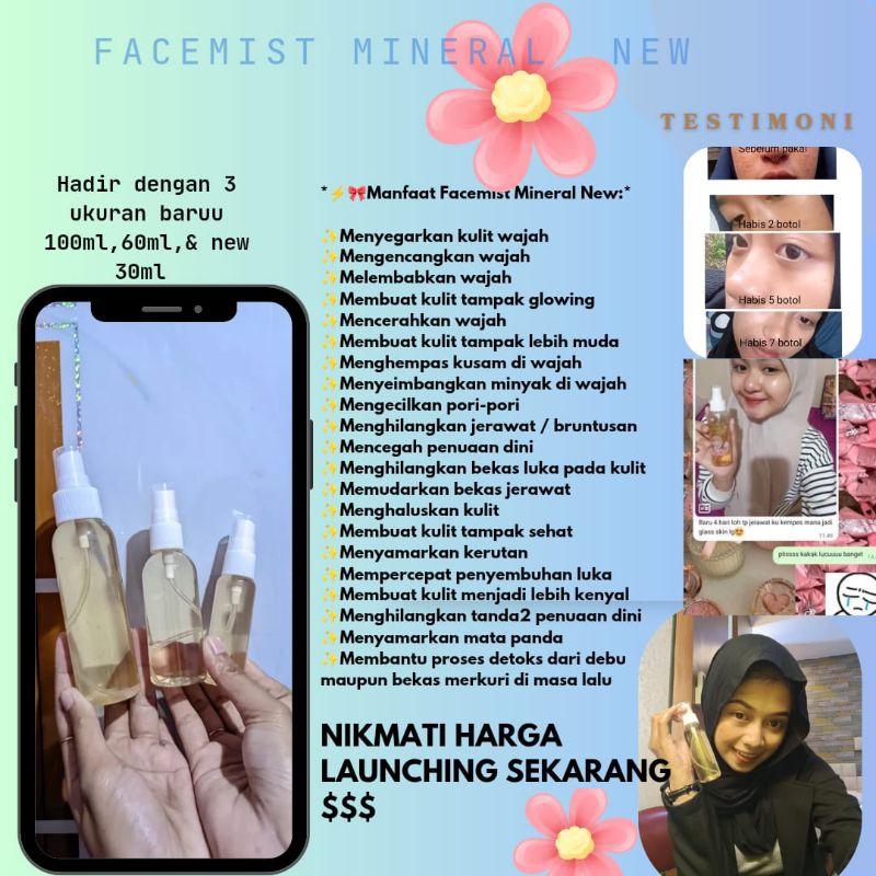 Facemist Mineral//Original Produk Nasa
