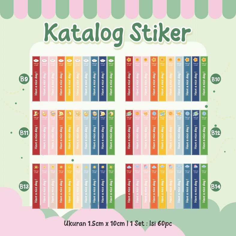 

[ 60 PCS ] STIKER THANK YOU - STIKER LABEL THANK YOU - STIKER OPEN ME - STIKER KEMASAN B9 -B14