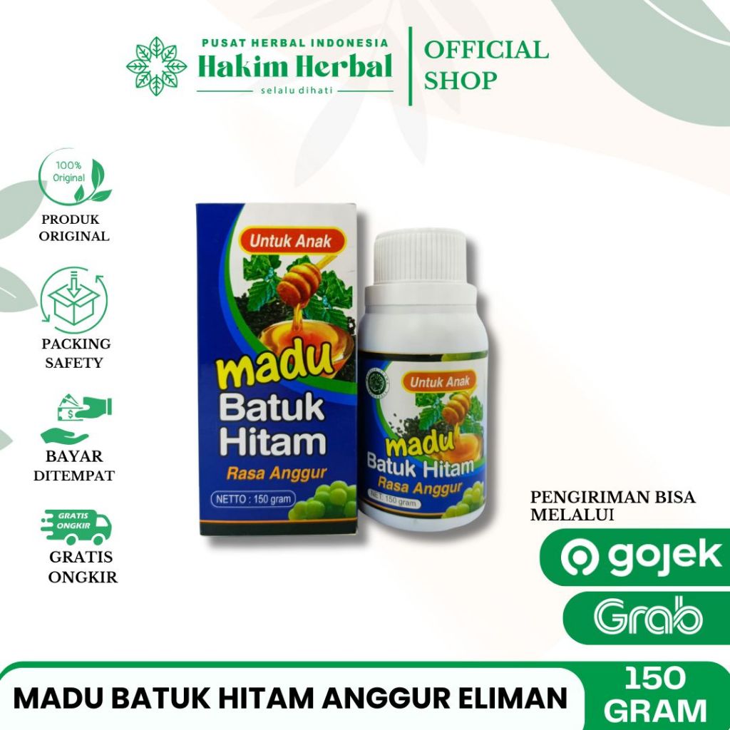

Madu Batuk Hitam Rasa Anggur Untuk Anak Isi 150 gr
