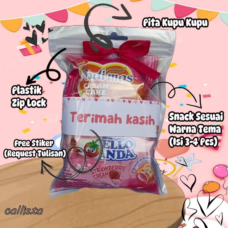 

Mini Gift Snack Tema Pink / Mini Hampers/ Mini Gift Ulang Tahun