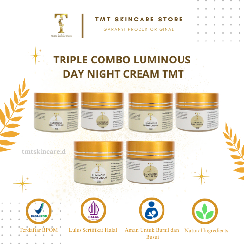 3X COMBO LUMINOUS CREAM TMT SKINCARE TRIPLE DAY CREAM & TRIPLE NIGHT CREAM TMT SKINCARE