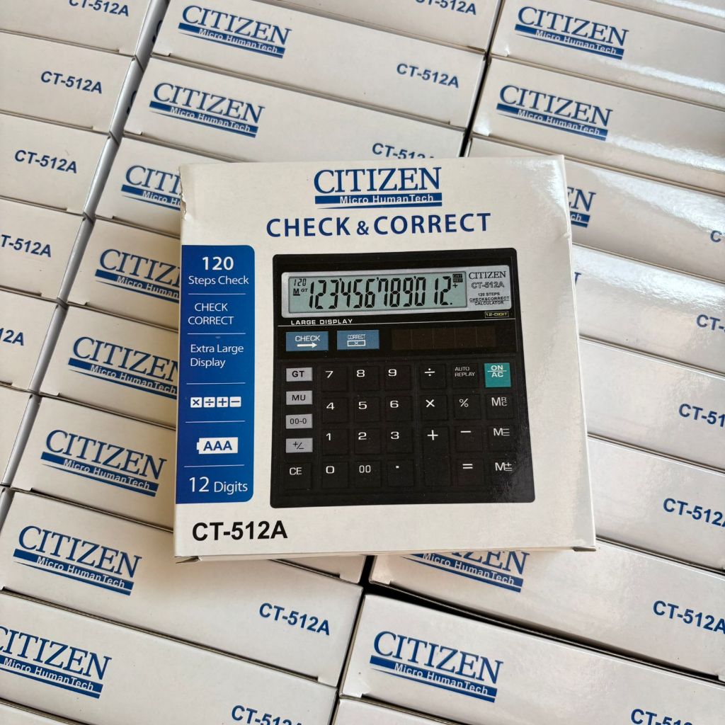 

Kalkulator CITIZEN CT 512 12 Digit - Calculator Check Dual 2 Power FREE GRATIS Baterai // Kalkulator Sekolah - Kalkulator Dagang Warung - Kalkulator Kantor
