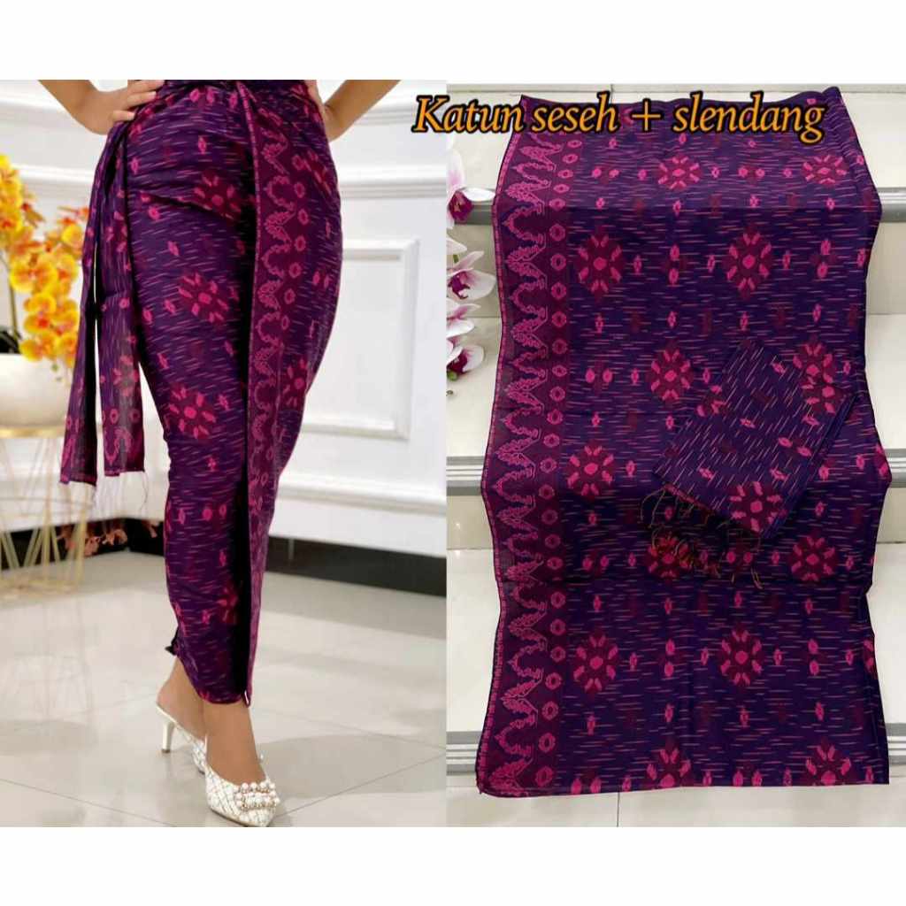 kamen katun seseh set slendang/kamen bali/kamen seseh lembaran/kamen set slendang/bawahan/kamen trad