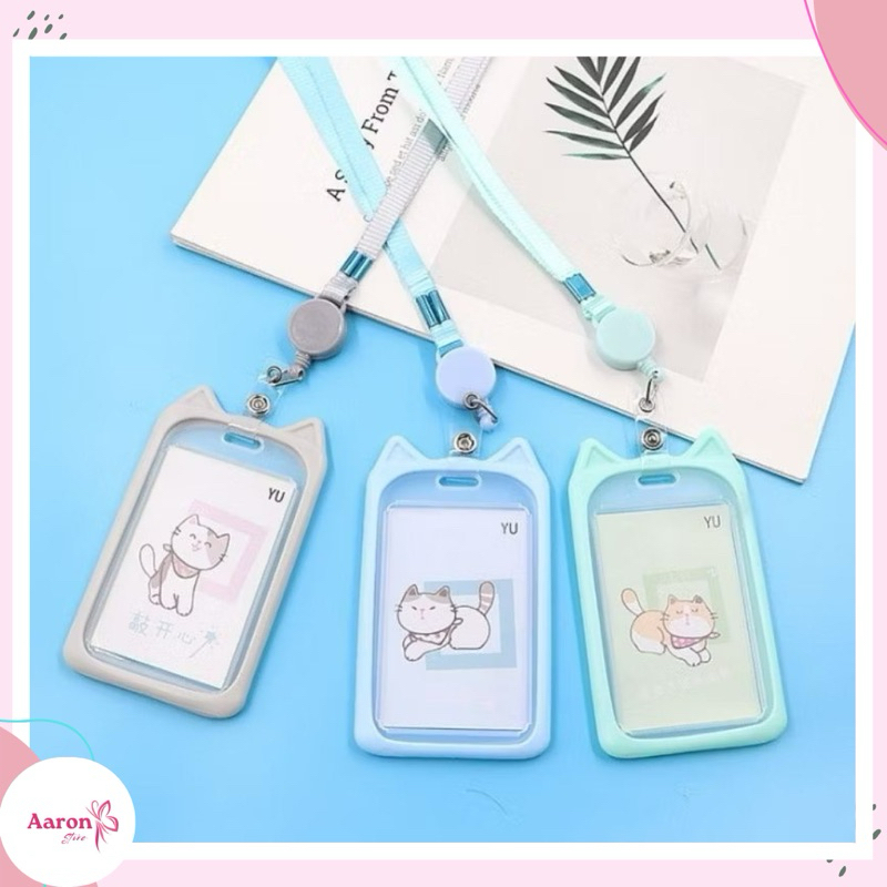 

Name Tag Lanyard Gantungan Kartu Motif Kucing Kelinci Akses MRT Busway E-Money Flazz BRIzi Bentuk Karakter Hewan Warna Pastel Lanyart Card Holder Id Card