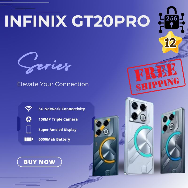 INFINIX GT20 PRO 5G 12/256 INFINIX GT20 PRO 5G 8/256 GT 20 PRO 5G RAM 8+8GB / 12+12GB ROM 256GB DIME