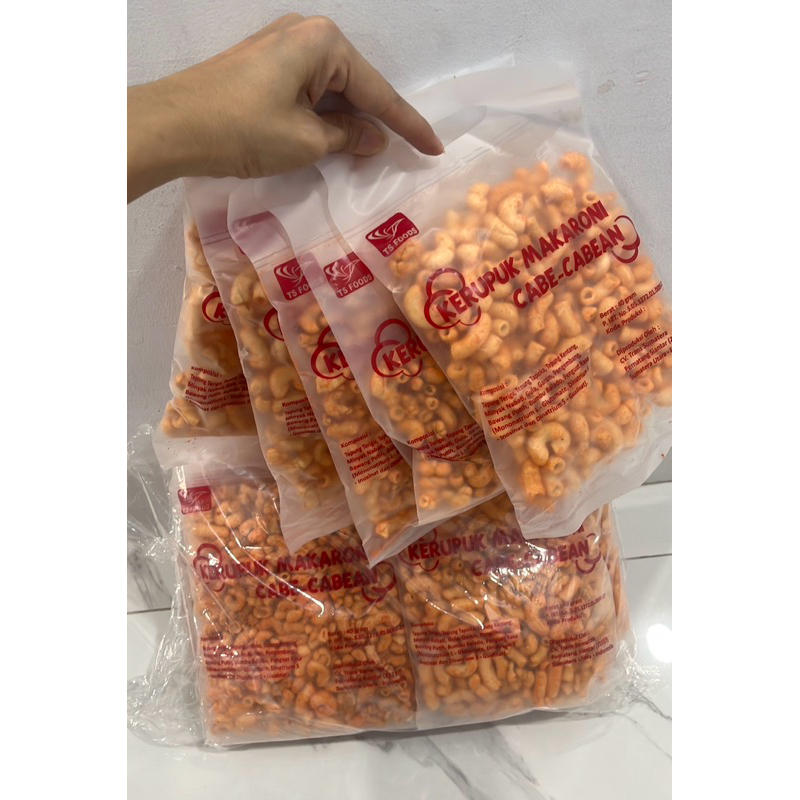 

MAKARONI Kerupuk Cabe Cabean ( harga per 5 pack )