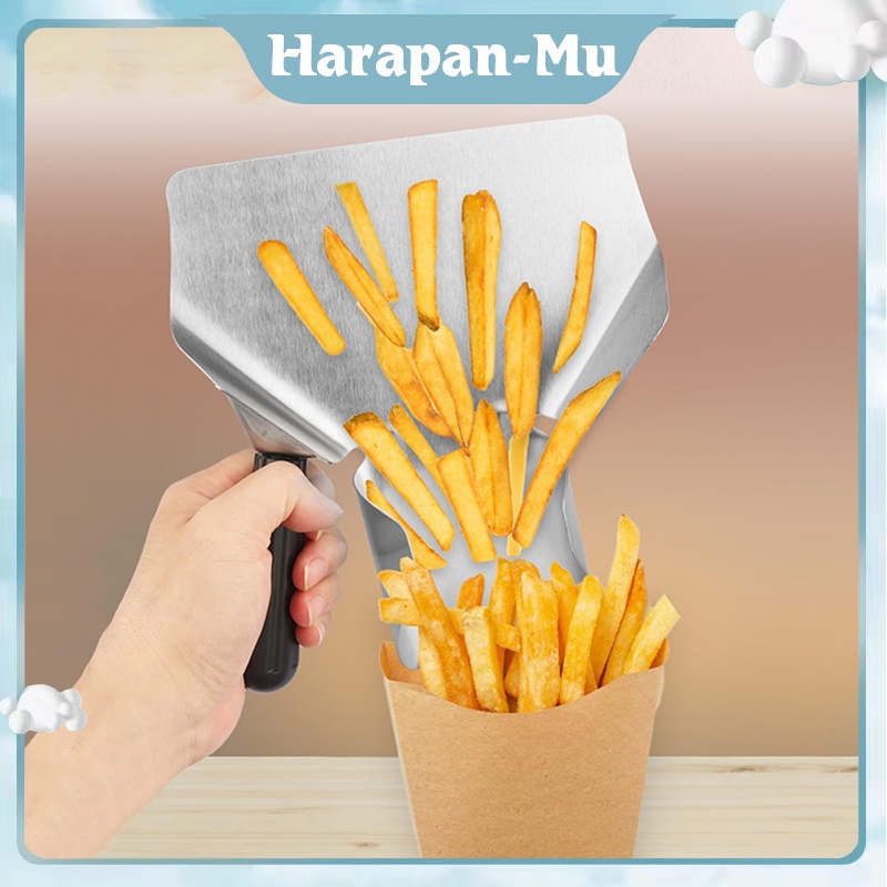 Peralatan Dapur Toko Ayam Goreng / Sendok Kentang Goreng Stainless / Corong Kentang Goreng