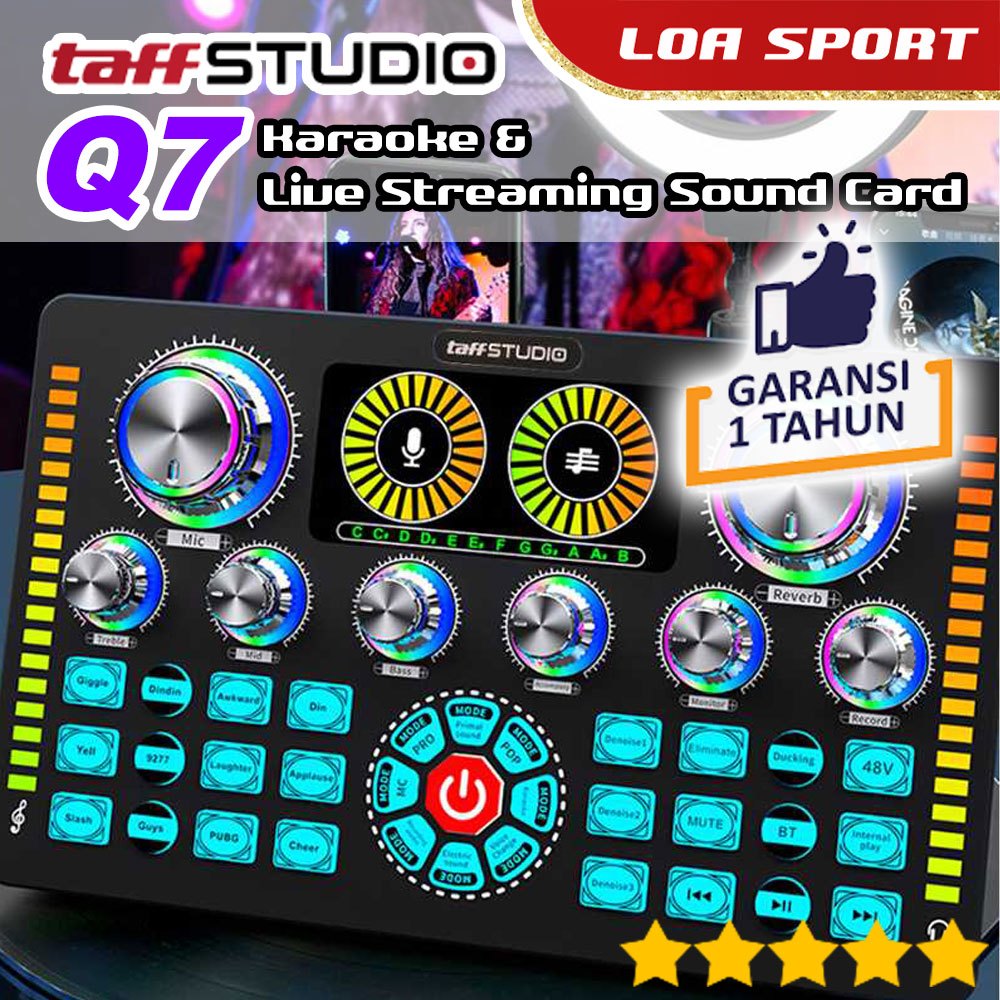 Soundcard Karaoke Live Streaming External Q7 Condenser Phantom Power 48V