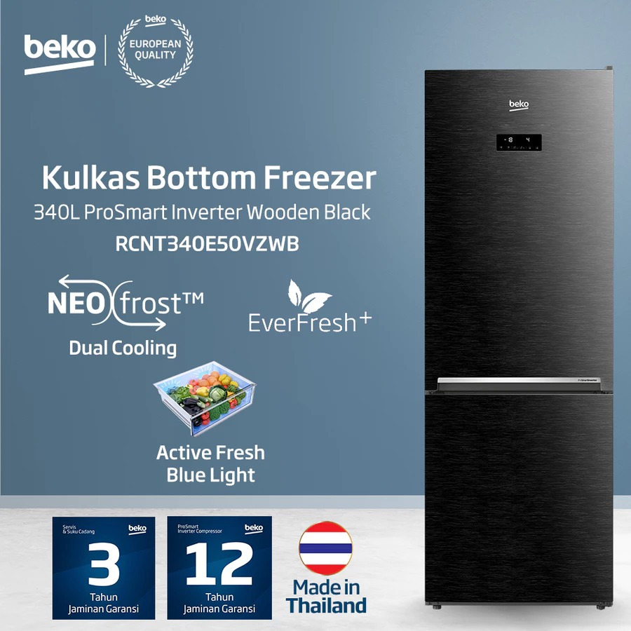 Beko Kulkas 2 Pintu Freezer Bawah 340 Liter RCNT340E50VZWB
