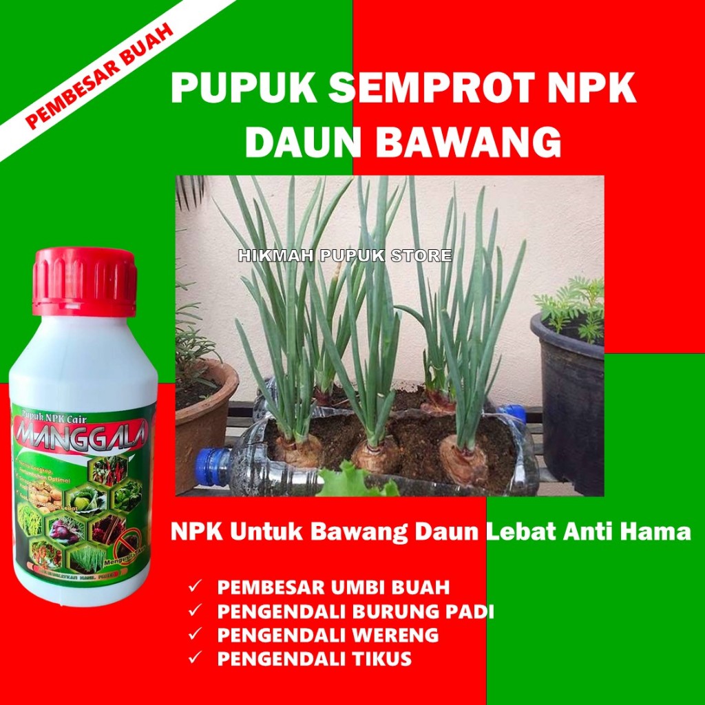 Pupuk NPK Untuk Bawang Daun Lebat Anti Hama isi 500ml OBAT TIKUS MANGGALA CAIR PALING AMPUH MATI KER