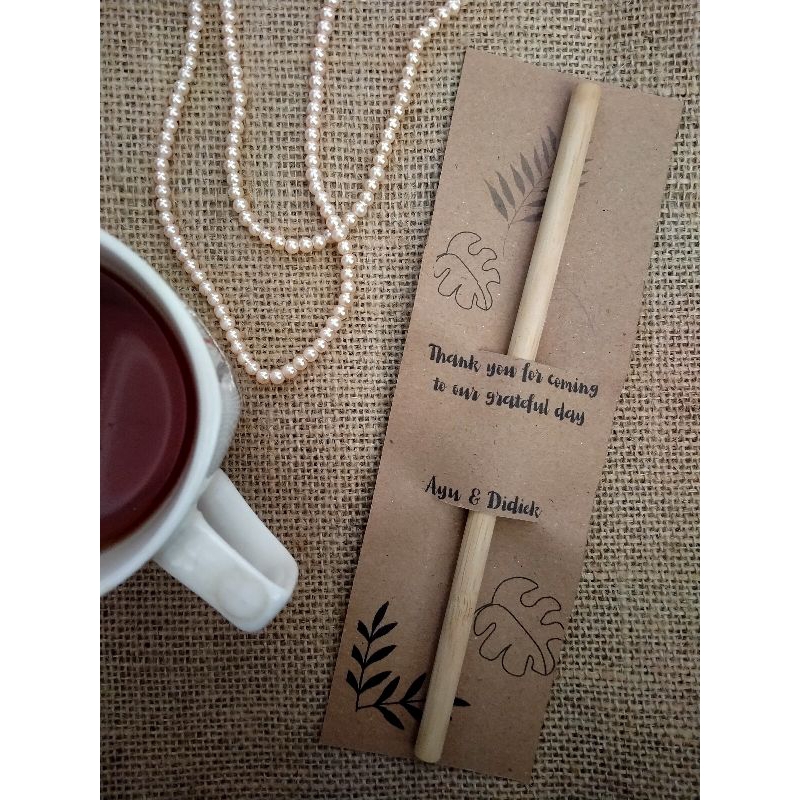Souvenir Cendramata Sedotan bambu souvenir pernikahan aesthetic ucapan terimakasih