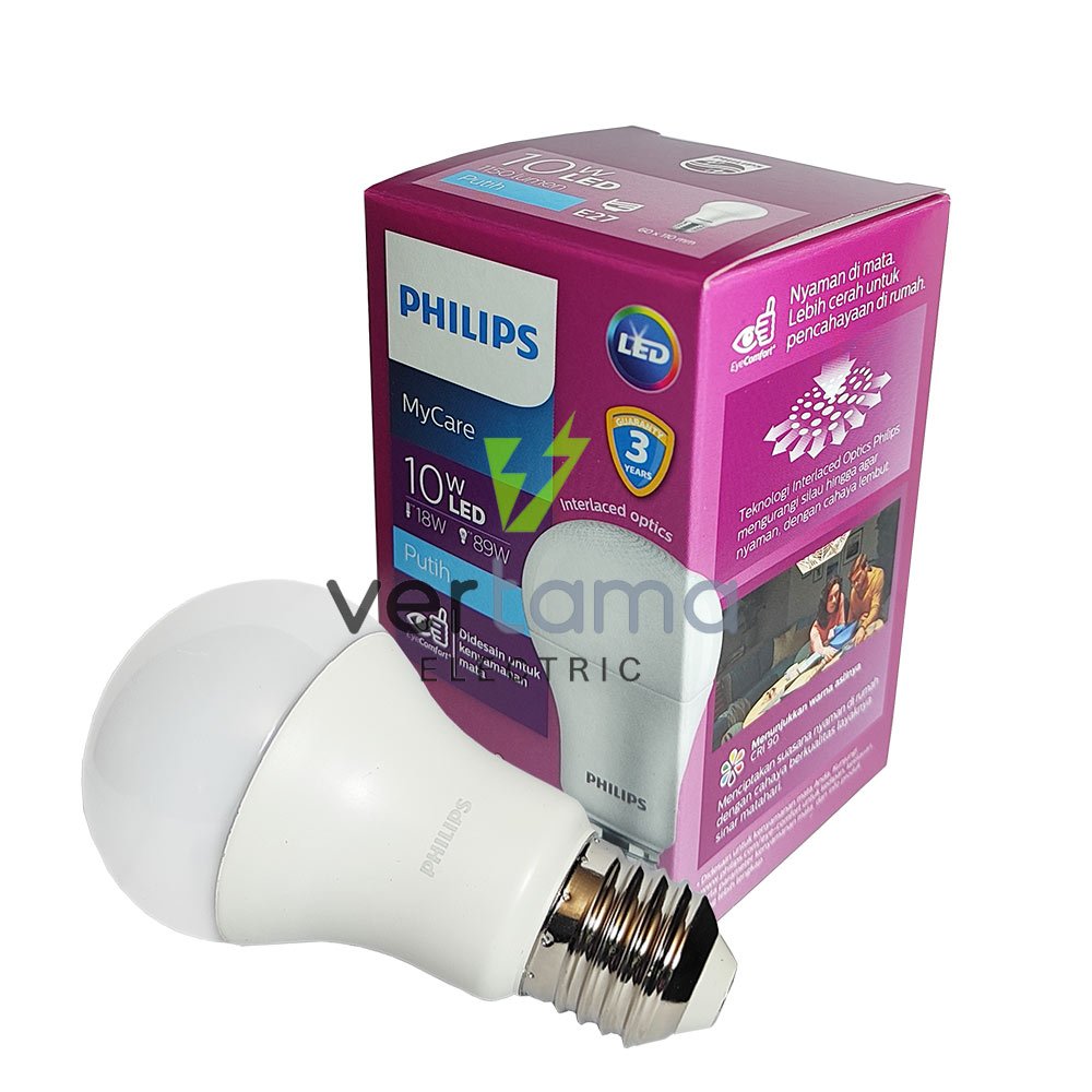 Lampu Bohlam LED Bulb Philips Mycare 10Watt