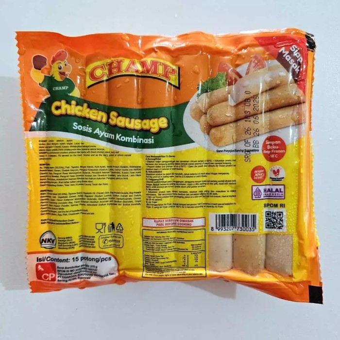 

SOSIS CHAMP CHICKEN SAUSAGE SOSIS AYAM KOMBINASI 375GR