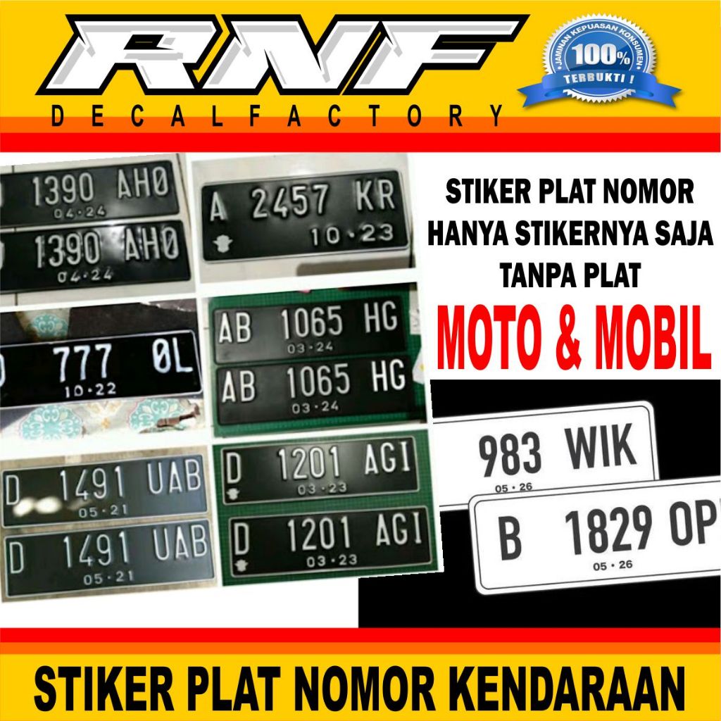 Stiker Plat Nomor..stiker plat nomor mobil, stiker plat nomr motor
