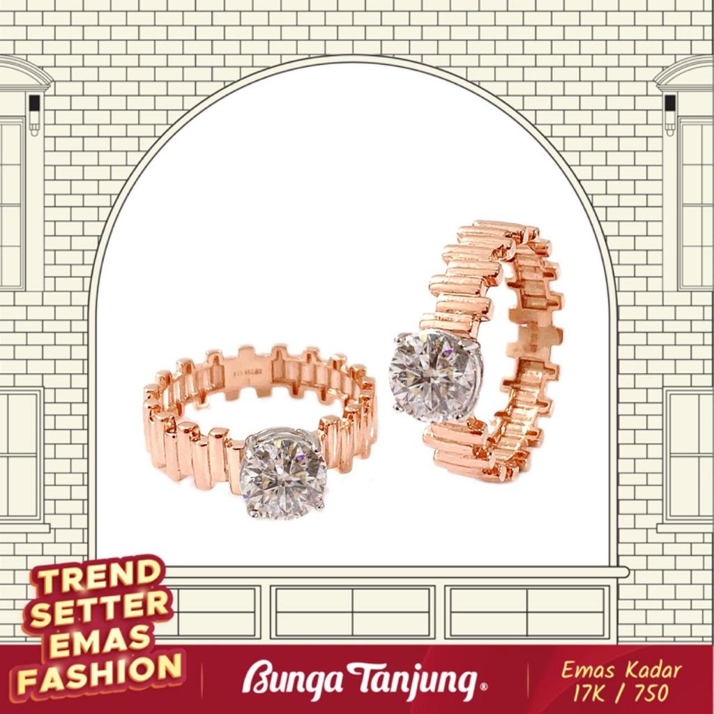 CINCIN TUNANGAN SOLITAIRE PLAT A - EMAS 17K - BUNGA TANJUNG GOLD