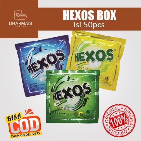 

Mini Hexos Permen Mint - Netto 12.5 gr - Kemasan Box - DHARMAIS SNACK