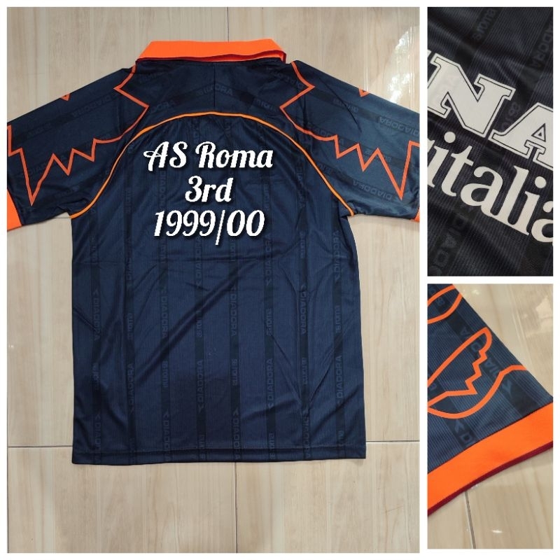 JERSEY BOLA RETRO AS ROMA 3RD 1999/00 GRADE AAA