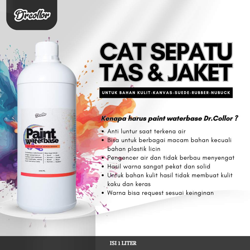 Cat Sepatu Cat Kulit Permanen Waterbase 1 Liter Dr Collor
