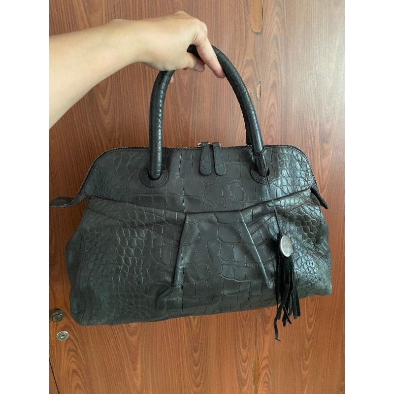 furla croco leather bag preloved