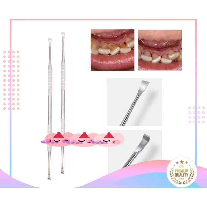 alat penghilang karang gigi ampuh 2 sisi .  kikir kalkulus . pembersih plak ber behel