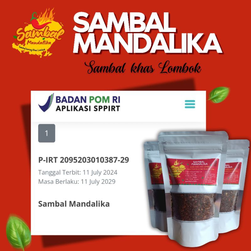 

HG Sambal Tabur - SAMBAL MANDALIKA - Oleh Oleh Khas Lombok - Sambal Lombok