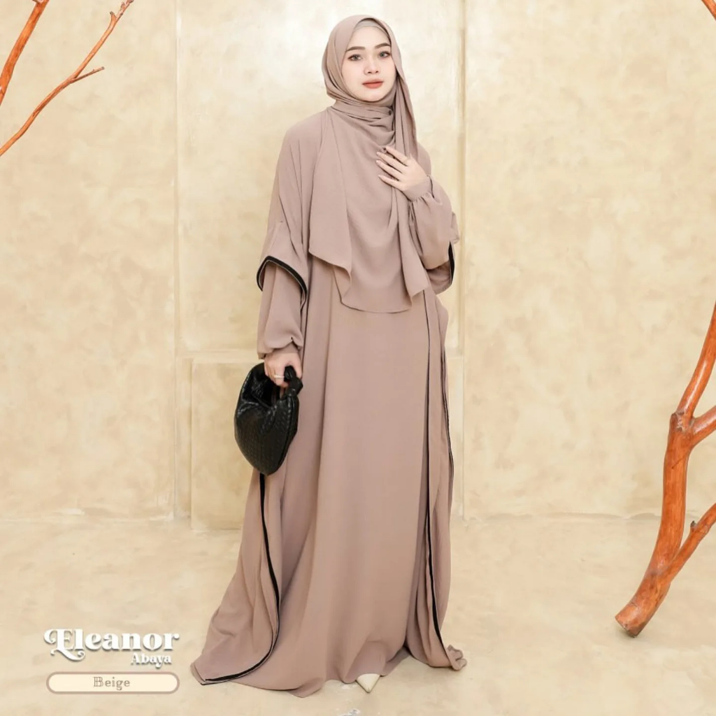 ELEANOR ABAYA Gamis Mewah Kekinian Gamis Kondangan Remaja Dewasa Import Terbaru Bahan Crinkle