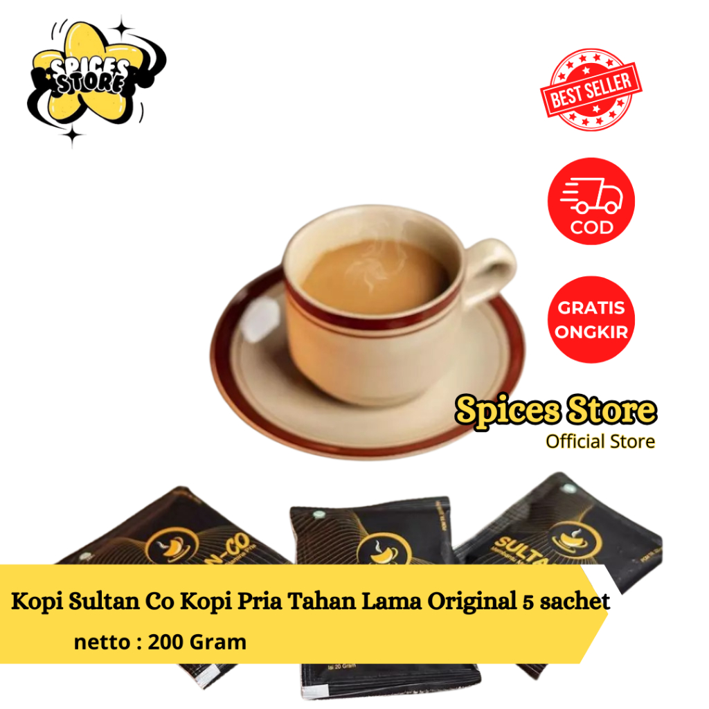 

Kopi Sultan Co Kopi Pria Tahan Lama Original 5 Sachet - Spices Store - Kopi Nikmat Murah Original
