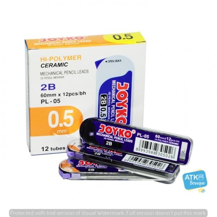 

Isi Pensil Mekanik JOYKO 2B 0.5MM Harga Per Box Isi 12 Tubes / Isi Ulang Pensil Joyko