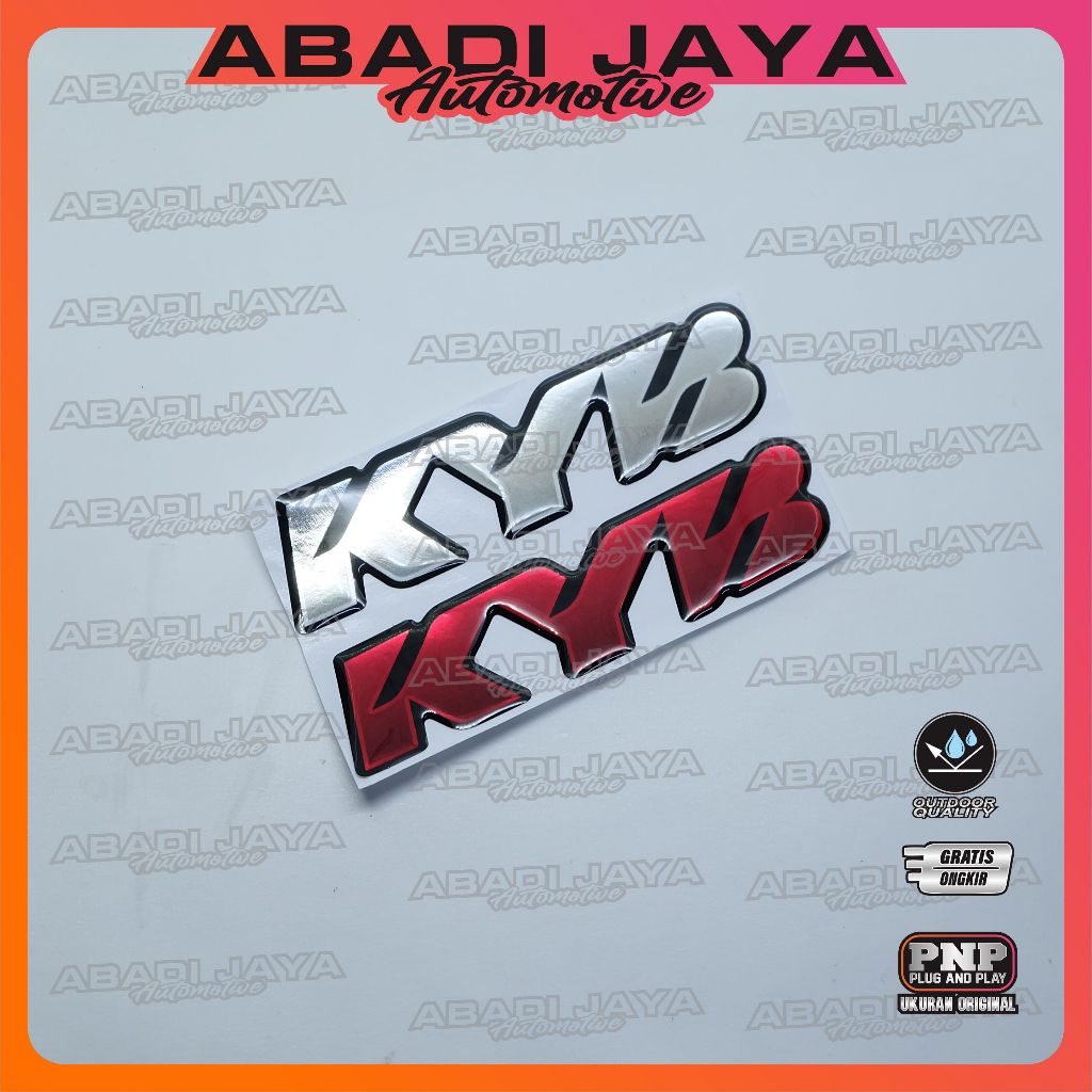 emblem timbul Kyb shock depan / emblem kyb suspension / sticker skok kyb