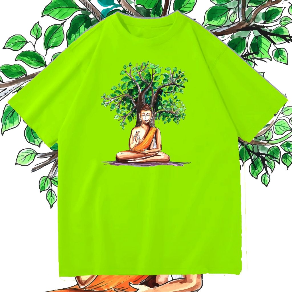 SAYES - KAOS BUDDHA TSHIRT BUDDHIS T SHIRT POHON BODDHI SKETCH