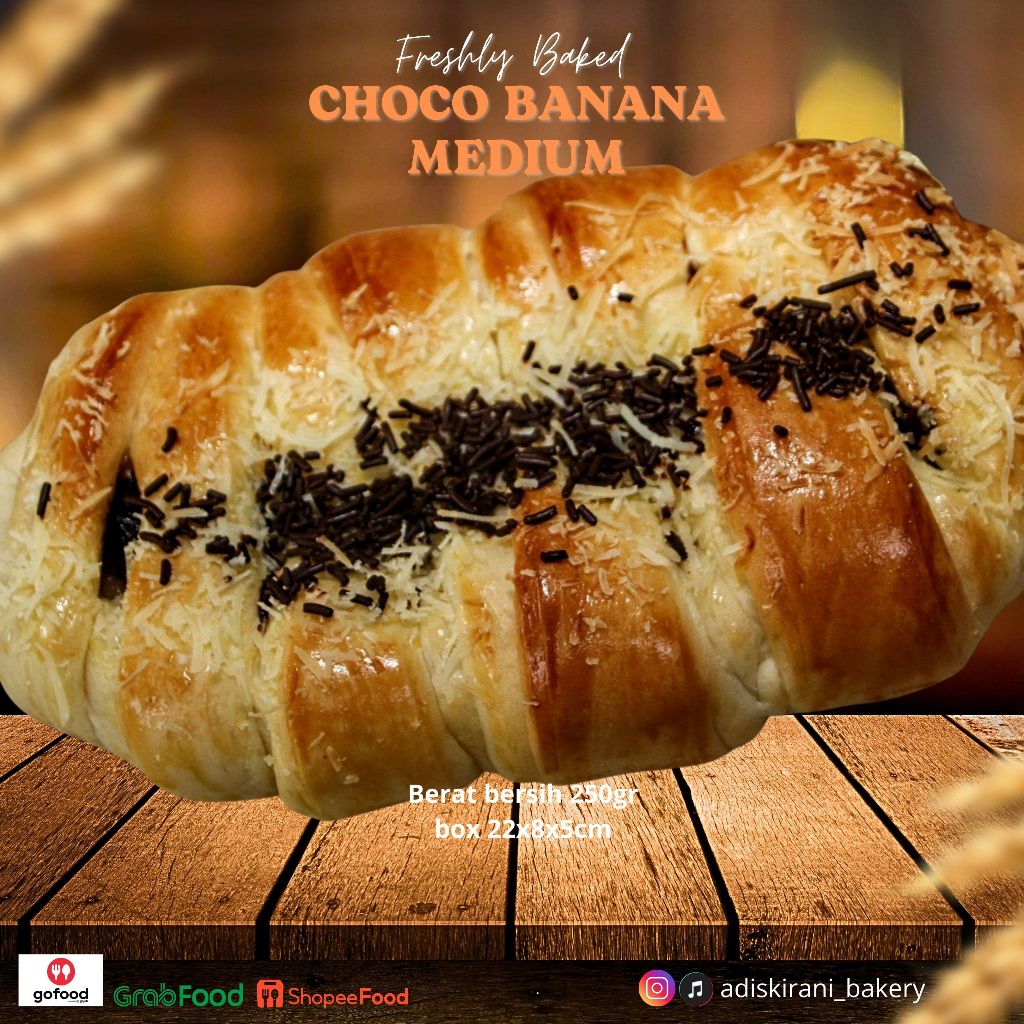 

Roti Pisang Coklat keju / Choco Banana Bread Medium