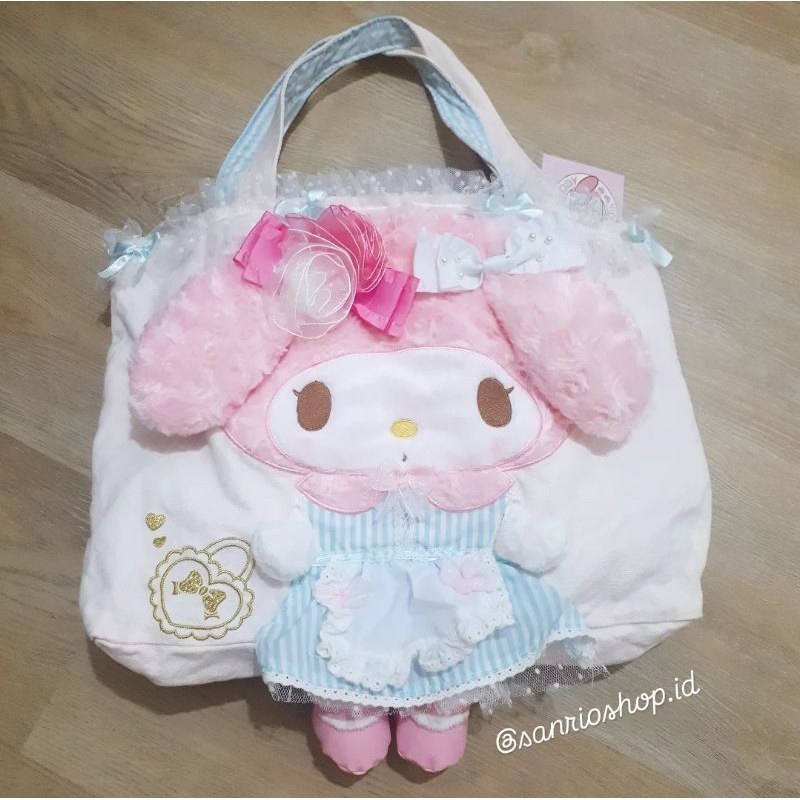 Tote Bag My Melody 40th Anniversary (Blue Striped Dress) ~ Big Size ● FLAWS