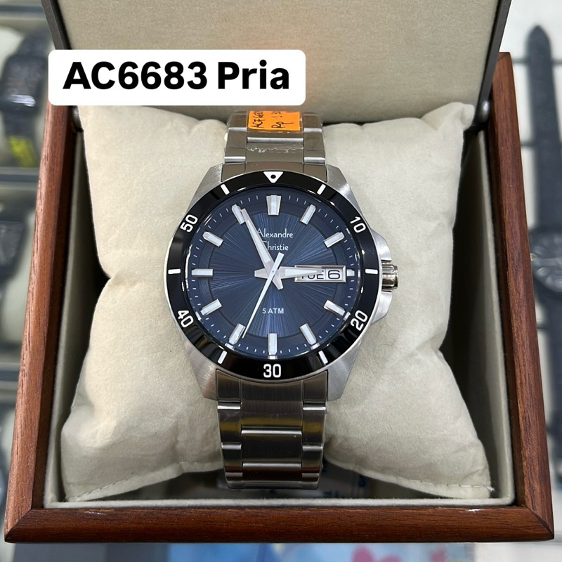 Jam Alexandre Christie AC 6683 Pria Silver Biru