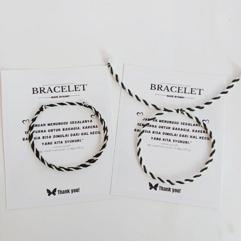 Gelang Tridatu Polos Hitam Putih Original Khas Bali