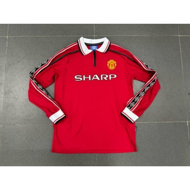 ( ls long sleeve ) jersey bola retro classic vintage ls ling sleeve lengan panjang mu trabel winer 1
