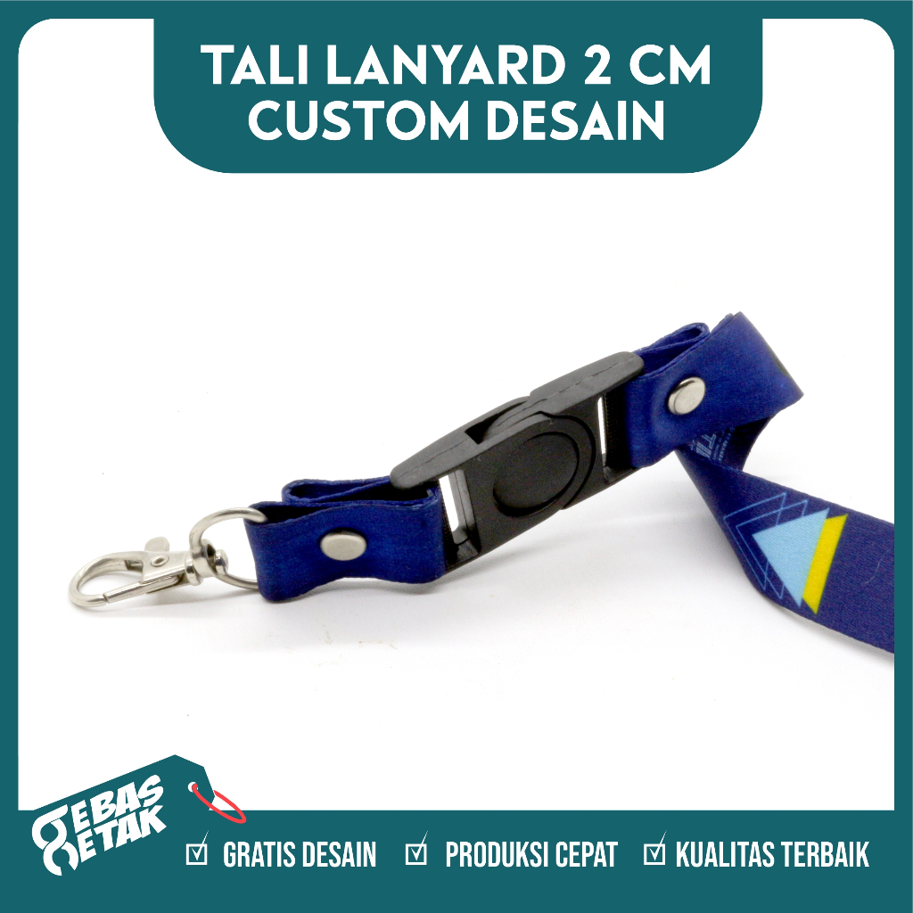 

[Bisa Satuan] Print CetakTali Pita Lanyard Full Warna Custom Desain Nama Logo 2 Sisi Lebar 2 cm